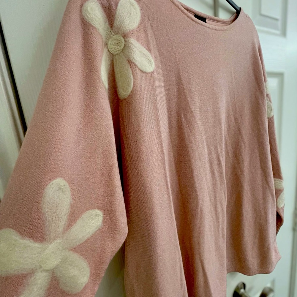Petal Lush Flower Tunic Sweater